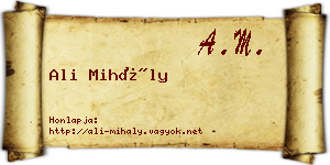 Ali Mihály névjegykártya